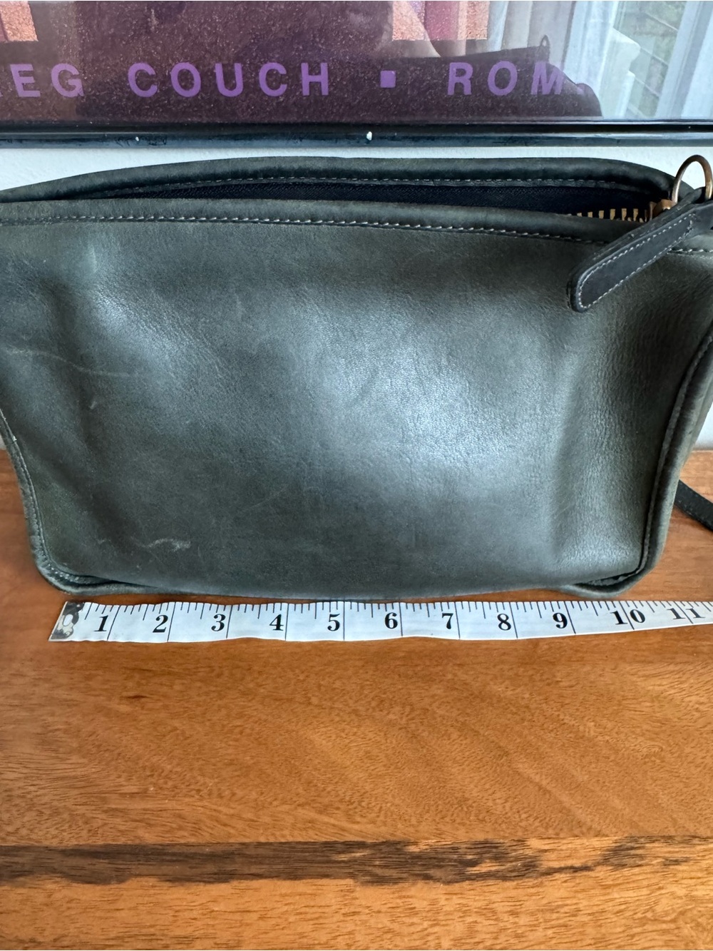 COACH vintage 80’s companion shoulder bag, made in USA, hunter green leather - Picture 8 of 16